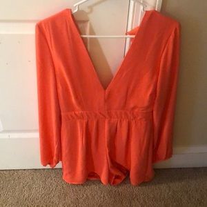 Coral one piece romper